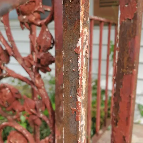 Rusty metal fences and fixtures